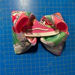 Hand Crafted Pink and Green Sneaker Hair Bow
